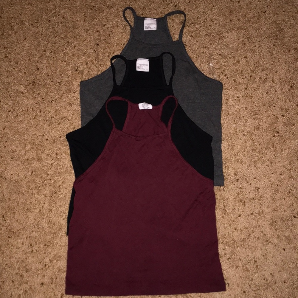High neck cropped tank tops